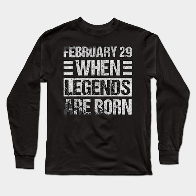 February 29 Birthday Cool Leap Year Retro Long Sleeve T-Shirt by Zimmermanr Liame